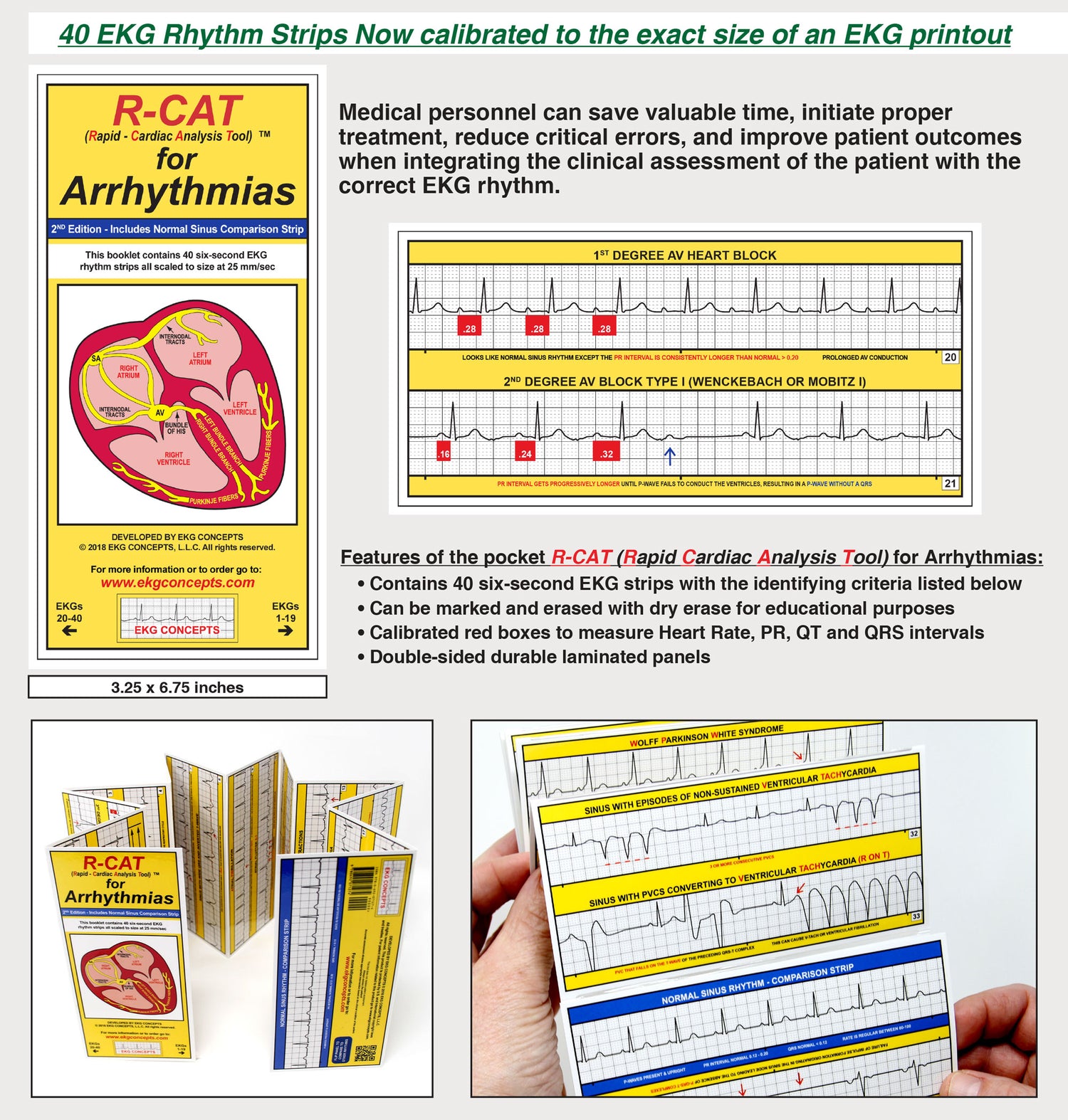Card Tascabile ECG Ritmi Cardiaci - Doppia Faccia, Impermeabile, Per Infermieri E Medici - Foto 4